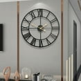 thumbnail image 5 of 30inch Black Classic Iron Wall Clock, Silent Home Decor Perfect for Living Room, Kitchen, Study, Office, Corridor, Garden, Ideal Festival Gift, 5 of 10