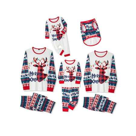 

Ma&Baby Unisex Family Christmas Pajamas Sets Xmas Parent-Child Reindeer Print Pyjama Sleepsuit Nightwear