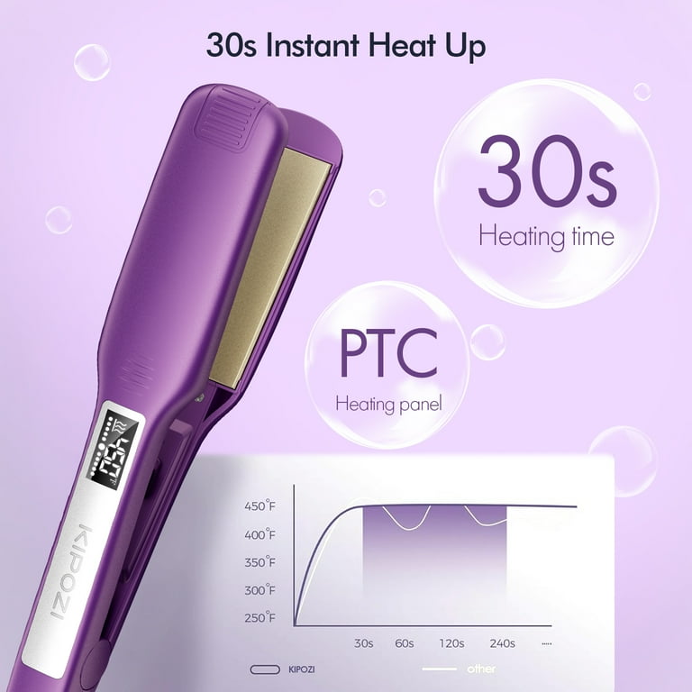 KIPOZI Negative Ion Flat Iron, Anti-Static Hair Straightener with