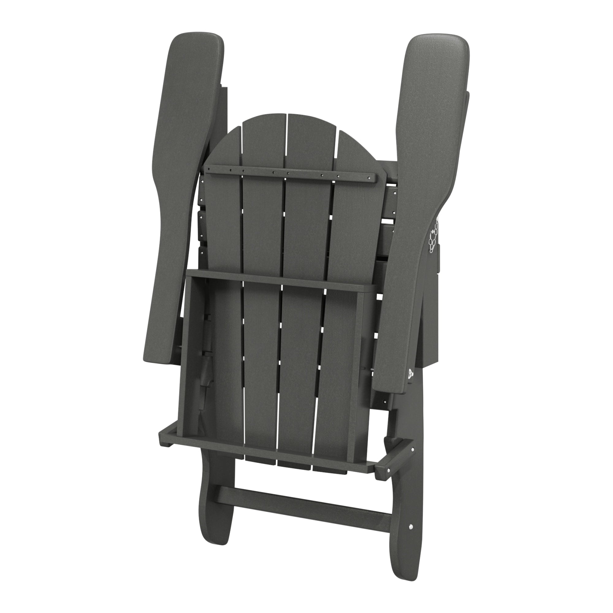WestinTrends Malibu 3-Pieces Adirondack Chairs Set with Side Table, All Weather Outdoor Seating Plastic Patio Lawn Chair Folding for Outside Porch Deck Backyard, Gray