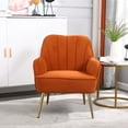 thumbnail image 5 of YesFashion Accent Chair Wide Armchair Single Sofa Upholstered Chair Solid Wood Frame Velvet Sherpa Armchair for Home, Office, Living Room, Bedroom, Lounge, 5 of 9