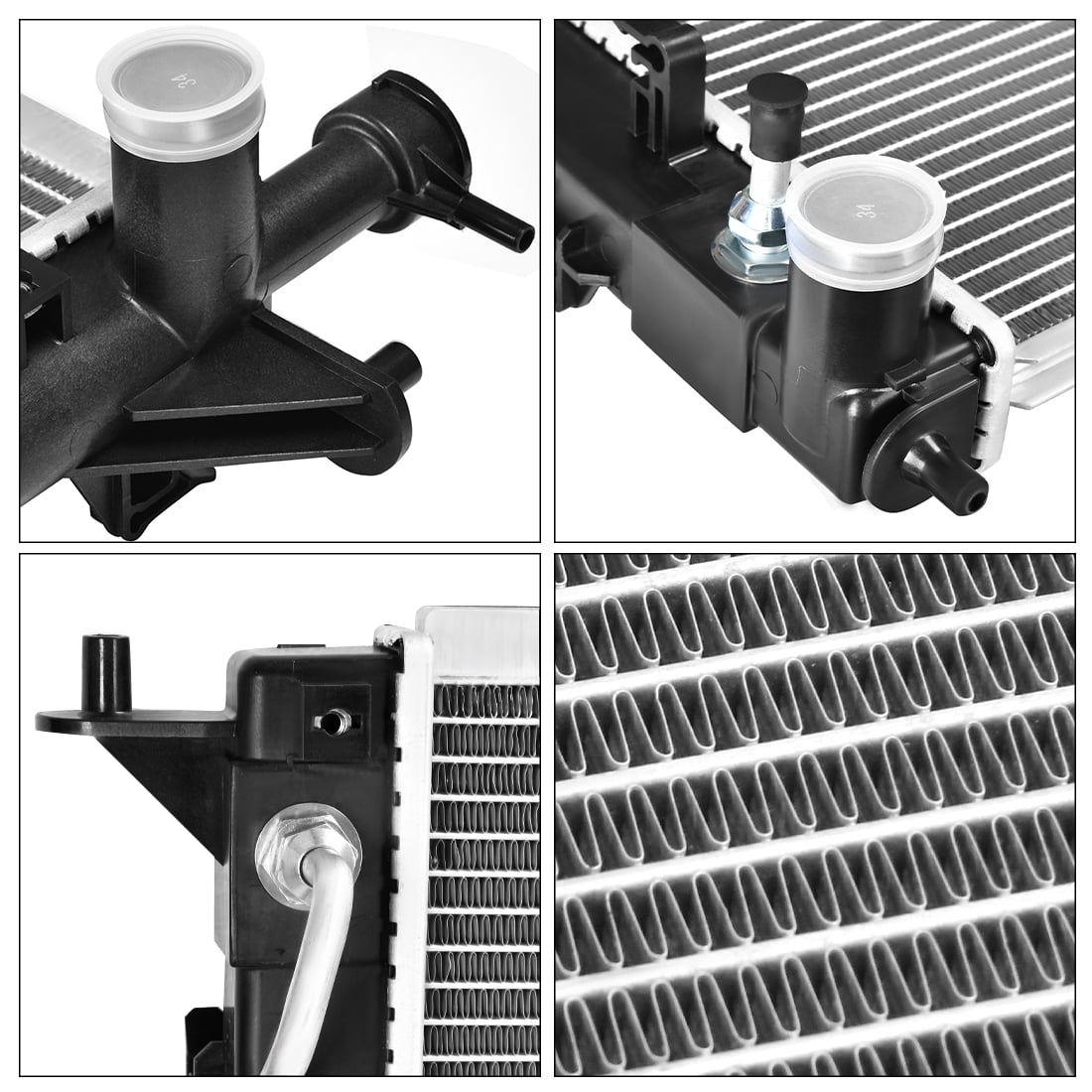 Ledkingdomus Radiator For 10-18 Hyundai Santa Fe / Sport 11-15 Kia Sorento 2.4L 3.3L 3.5L
