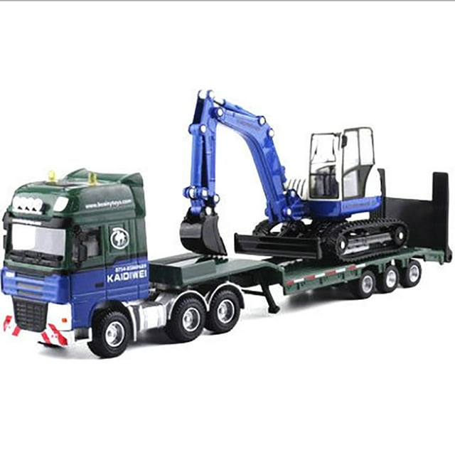 360-Degree Rotatable Cab Excavator on Flatbed Trailer Enhances Imaginative Play for Ages 5+