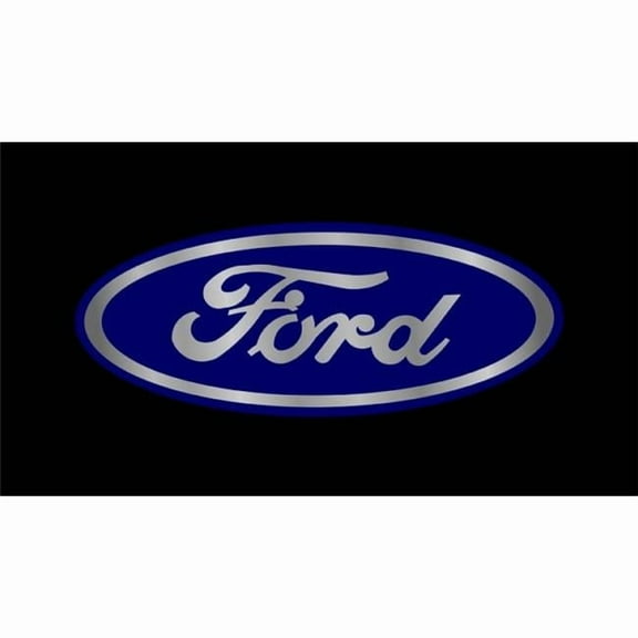 Ford Blue Logo on Black Laser License Plate