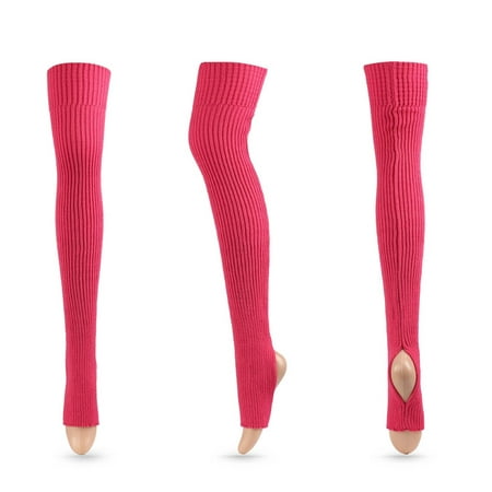 

Cotonie Fall Winter Women Pure Color Yoga Warm Wool Leg Warmers with Extended Knees and Feet Piled Socks