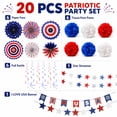 thumbnail image 5 of 4th of July Patriotic Decorations Set - I LOVE USA Banner,Paper Fans,Pom Poms,and Swirls for Memorial Day,20 Pcs, 5 of 7