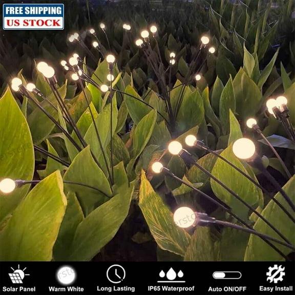 NIFFPD Solar Garden Lights, Outdoor Solar Decorative Lights, Solar Firefly Lights Waterproof Swaying Lamp Landscape Decor for Garden, Patio, Yard, Flowerbed, Parties