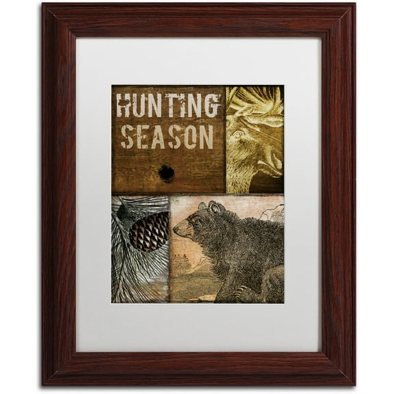 Trademark Fine Art "Hunting Season IV" Canvas Art by Color Bakery White Matte, Wood Frame