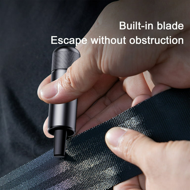 solacol Seat Belt Cutter and Glass Breaker Mini Car Window Breaker, 2-In-1  Car Window Hammer Seat Belt Cutter Spring Type Glass Breaker Escape Tool  Land and Underwater Glass Crusher 