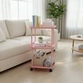 thumbnail image 4 of Lignoak Mini Table Easy Small Apartment Bedside Table Small Table Pink, 4 of 6