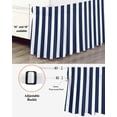 thumbnail image 3 of Navy Blue Striped Bed Skirt Queen Size, Modern Farmhouse Blue White Stripes Wrap Around Bed Skirting with Adjustable Elastic Strap, Dust Ruffle Pleated Bedskirts 16 Inch Drop for Bedroom Queen Beds, 3 of 9