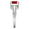 thumbnail image 3 of 2.35 ct Emerald Cut Simulated Ruby Solitaire with Accents Engagement Ring for Women in 14K White Gold, 3 of 5