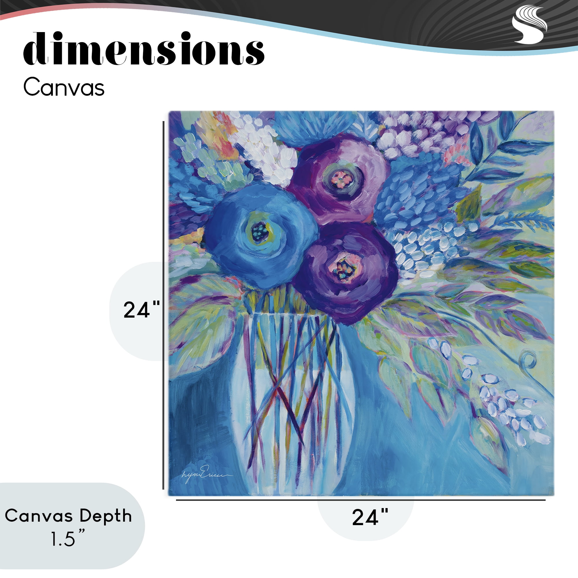 Stupell Industries True Blue Flower Bouquet Canvas Wall Art, design by Lynn Ericson Fine Art
