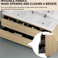 thumbnail image 3 of 72" Natural Oak Double Sink Bathroom Vanity with Ample Storage and U - Shape Drain, 3 of 6