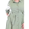 thumbnail image 4 of Vestido camisero con cinto Roman Fashion /Tallas Extras, 3827-p (Verde militar) verde lima 38, 4 of 6