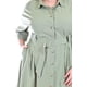thumbnail image 4 of Vestido camisero con cinto Roman Fashion /Tallas Extras, 3827-p (Verde militar) verde lima 38, 4 of 6