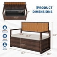 thumbnail image 2 of 2-Person Outdoor Storage Bench with Cushion – Waterproof PE Rattan Patio Seat – Metal Frame – Backrest & Armrests – Multi-Use Deck Box for Garden, Balcony, Porch, Pool, or Yard, 2 of 8