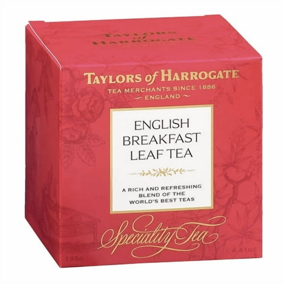 Taylors of Harrogate English Breakfast, Black Tea, Loose Leaf, 4.41 Ounce Carton (Pack of 1), Rich, Bright & Malty, Caffeinated, Premium Whole Leaf Tea