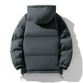 thumbnail image 4 of Zimjoy Gray Puffer Jacket Men Thermal Thick Mens Winter Jackets with Hood Big and Tall Down Jackets Midweight Hooded Coat for Travel Ski, Dark Gray XL, 4 of 8