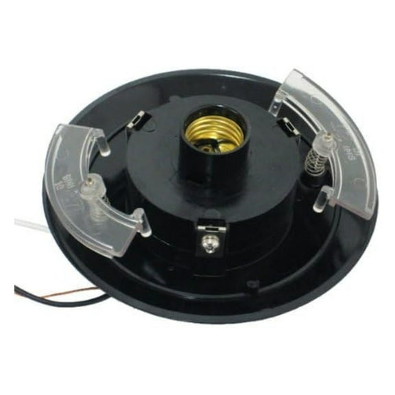 Incandescent - Plastic Globe Pole Fitter - 3 in. - Outdoor Pole Mounting - Black