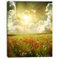 thumbnail image 2 of Wild Poppies on Cloudy Background - Extra Large Landscape Canvas Art, 2 of 3