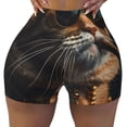 thumbnail image 2 of Balery Dapper Cat in Sunglasses Printed Workout Shorts for Women Seamless Scrunch Short Gym Yoga Running Sport Active Exercise Fitness Shorts-Medium, 2 of 8