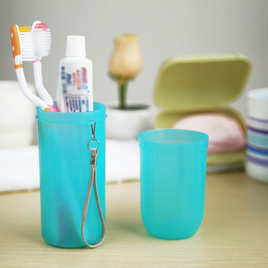 1pcs Toothpaste Cup Brush Rack Toothbrush Water Mug Plastic Travel Bathroom New 