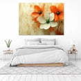 thumbnail image 3 of Mudket Orange White Flower Canvas Wall Art, Minimalist Floral Wall Decor, Framed Abstract Botanical Artwork for Bedroom Living Room Bathroom, Ready to Hang Colorful Flower Print - 12"L x 8"W, 3 of 10