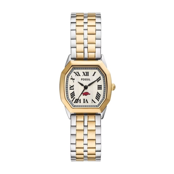 Fossil  Arkansas Razorbacks Harlow Three-Hand Two-Tone Stainless Steel Watch