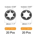 thumbnail image 2 of Unique Bargains 40 Pack Internal Tooth Star Lock Washers Set M14 M16 Quick Speed Locking Washers, 304 Stainless Steel Push Nuts, 2 of 5