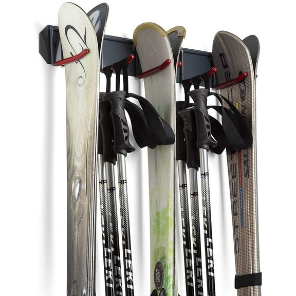 Wealers Heavy Duty Ski Snowboard Rack Wall Mount Garage Organizer, Large