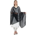 thumbnail image 4 of Phagun Indian Women Chiffon Dupatta Neck Wrap Long Stole Scarves Chunni-Black, 4 of 6