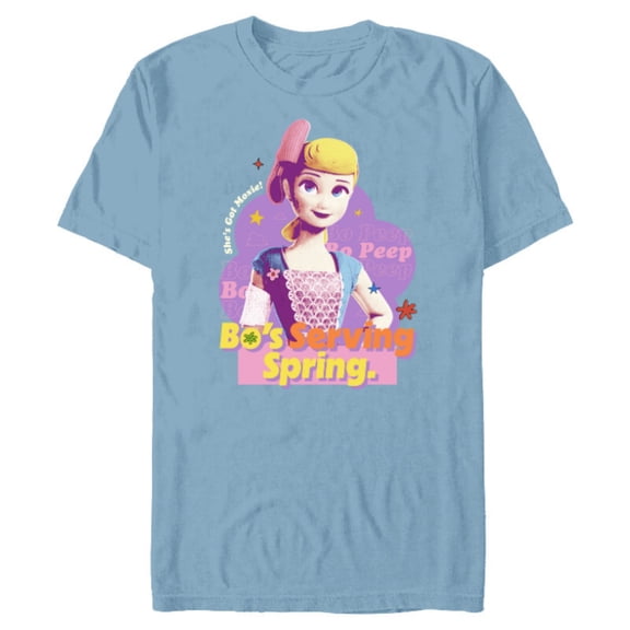 Disney and Pixar’s Toy Story 4 Bo Peep Bo’s Serving Spring - Short Sleeve Blended T-Shirt for Adults - Customized-Ocean Blue