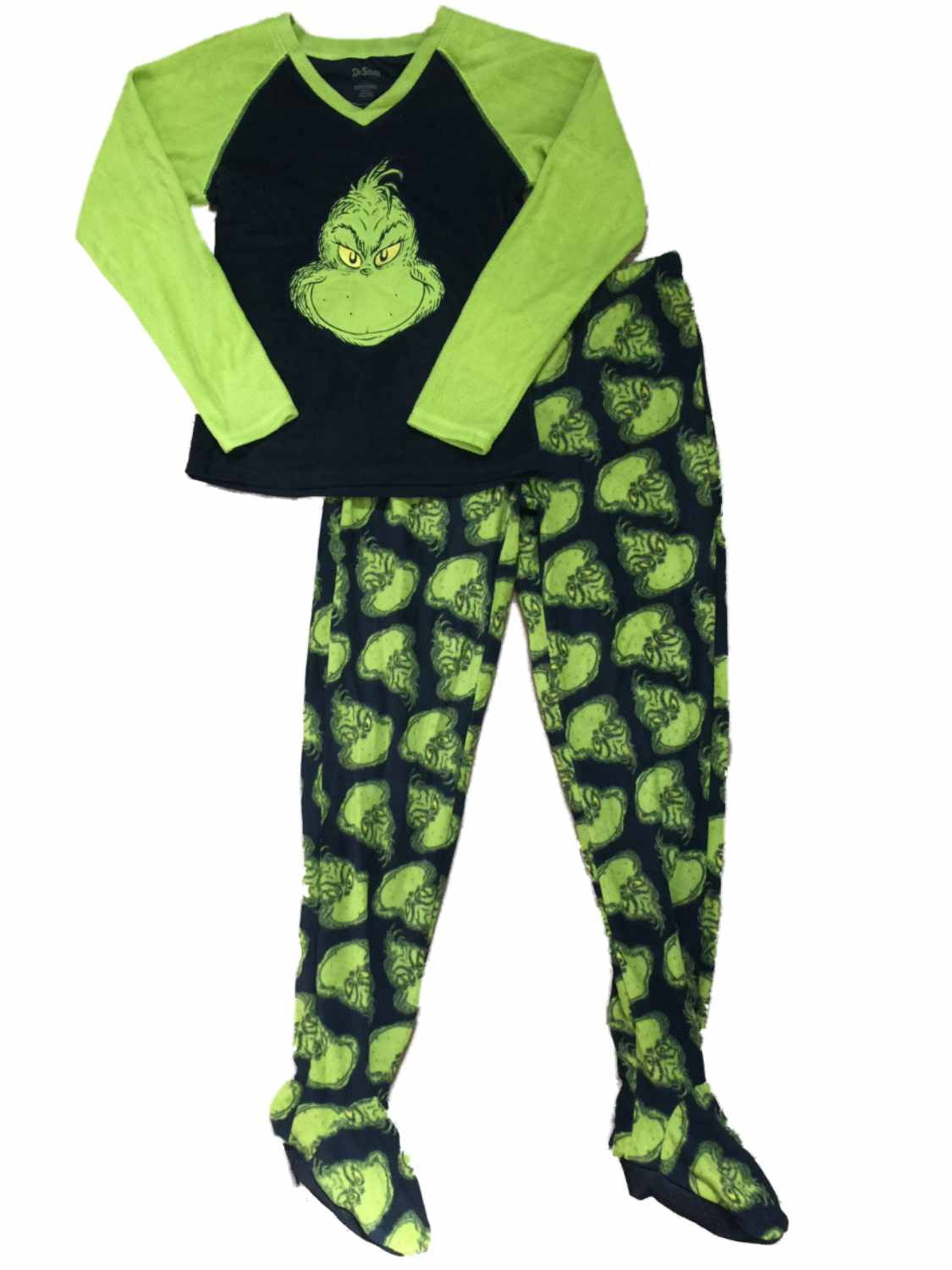 Womens Black \u0026 Green The Grinch Fleece 