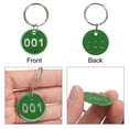 thumbnail image 4 of Uxcell Number Key Tags 1-50, 30mm Round Aluminum Metal Number Tags with Key Rings, Green, 4 of 7