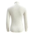 thumbnail image 4 of HAYIMI Women Turtleneck Ribbed Knit Sweater Long Sleeve Button Slim Fit Stretch Casual Fall Winter Pullover Tops Dailywear, 4 of 5