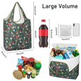 thumbnail image 3 of 5 Pack Foldable Shopping Bag,Dark Green Christmas Ornament Pattern Reusable Grocery Bags with Pockets,Large Reusable Tote Bags with Handles Waterproof & Lightweight, 3 of 6