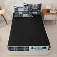 thumbnail image 4 of Manfei Vintage Cartoon Car Zipper Queen Comforter Set with Fitted Sheet and 2 Pillowcases,Animal Theme Zipper Bedding Set,Navy Light Blue,Reversible, 4 of 7