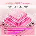 thumbnail image 2 of Akocrsiy 15.6" Laptop Computer, 12GB RAM 512GB SSD, FHD Display with Intel N150 (up to 3.6GHz), Windows 11 Pro Laptop, Fingerprint, Backlit KB, Pink, 2 of 12