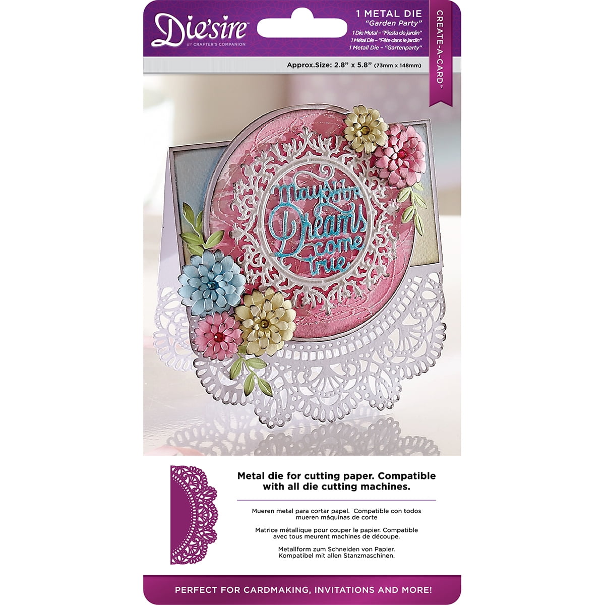 Die'sire CreateACard Cut And Emboss DiesGarden Party Walmart Canada