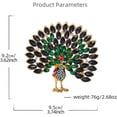thumbnail image 6 of Fancy Rhinestone Big Peacock Brooch Pin for Women Gold Plated Fashion Exquisite Exaggerated Crystal Bird Tail Animal Brooches Lapel Pins Wedding Costume Accessories Jewelry, 6 of 6