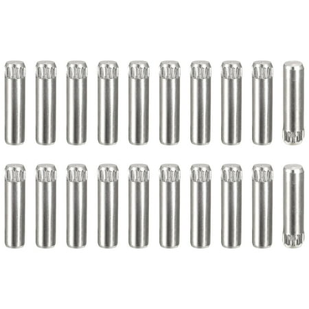 

4x14mm 304 Stainless Steel Dowel Pins 20 Pack Knurled Head Flat End Dowel Pin
