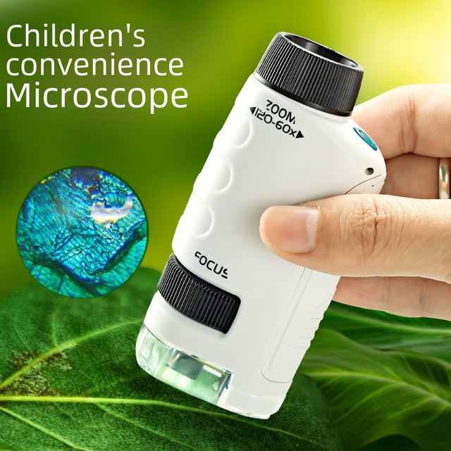 Microscopio portátil de mano para niños, juguete de alta definición, equipo óptico, juguete de experimento científico al aire libre para estudiantes de escuelas primarias y secundarias
