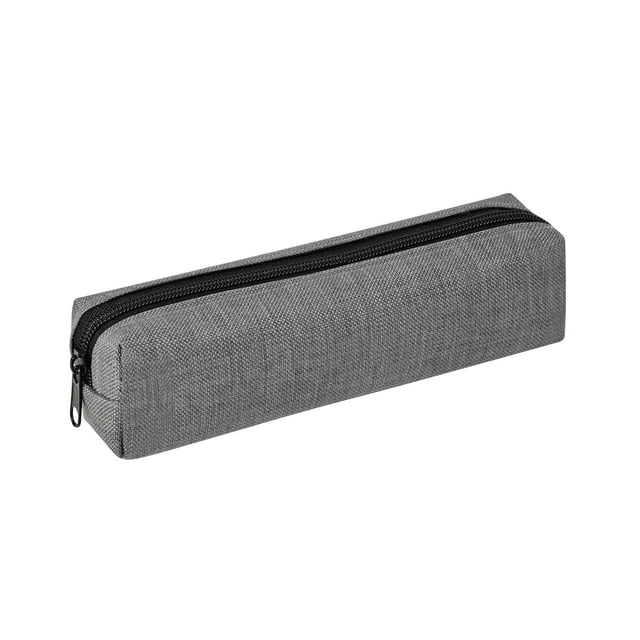 Estuche porta lápices con cierre de poliéster gris 20 x 5 x 5