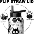 thumbnail image 3 of Cat Water Bottle 32oz Vacuum Insulated Funny Water Bottles Thermos with Straw Lid Cat Gifts for Cat Lovers Owners Cat Stuff Things for Women Men Cute Stainless Steel Travel Tumbler Cup, 3 of 6