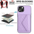 thumbnail image 5 of for iPhone 11 Wallet Case with Card Holder, Elegant Durable PU Leather Protective Magnetic Closure Flip Phone Cover Kickstand RFID Blocking for Women Girls for iPhone 11, Purple, 5 of 8
