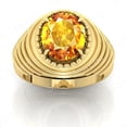thumbnail image 2 of Shree Jewelrs Original Certified Natural Yellow Sapphire (Pukhraj) Ring - 10.00 Ratti Certified Handcrafted Ring Jupiter Ring, PANCHDHATU Gold Plated Ring for Men and Women, 2 of 5