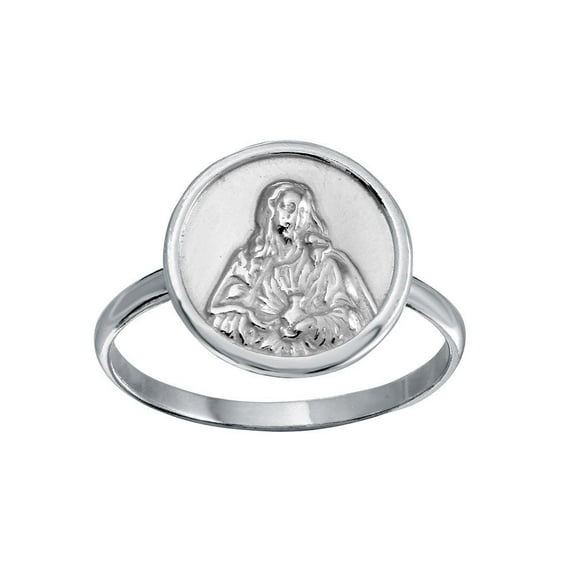 High Polished 925 Sterling Silver Mother Mary Christian Faith Ring Jewelry Female Male Unisex Size 6