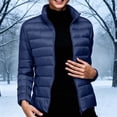 thumbnail image 2 of Purcolt Womens Cropped Puffer Jacket - Quilted Packable Lightweight Winter Coat - Stand Collar Long Sleeve Full Zip Windproof Insulated Snow Coats, 2 of 7