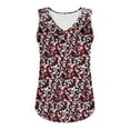 thumbnail image 6 of Mingw Tank Tops for Women Women's Lounge T Shirt Ruffle Collar Round Neck Tee Floral Tank Tops Stretchy Fitted Camisole, 6 of 6